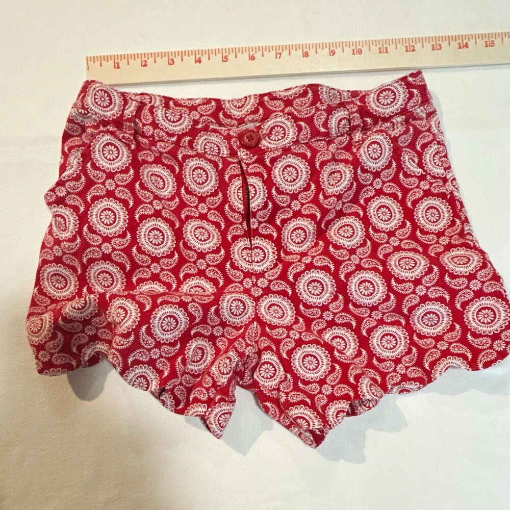 JK Girls Red/White Paisley Print Shorts Size 16 Machine Washable
